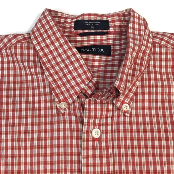 BF406 Men’s Nautica Designer Button Down Shirt M - Picture 3 of 5